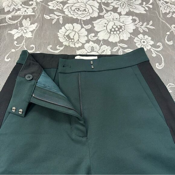 Aritzia Babaton 1-01 Thora Green Side Striped Zip Ankle High Rise Trousers Sz 0 - Picture 13 of 16
